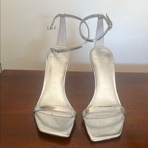 Marc Fisher Silver High-Heeled Sandals